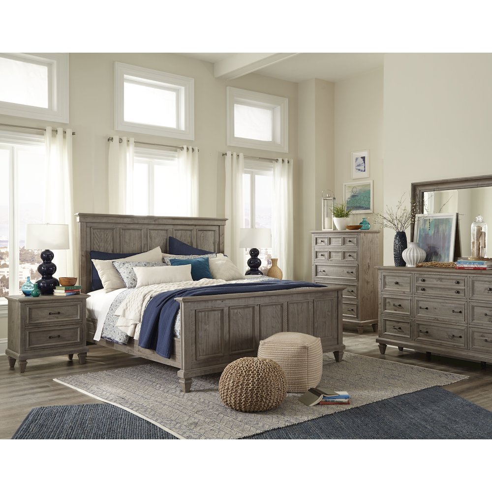 Lancaster Dovetail Grey Drawer Dresser With Landscape Mirror. Picture 12