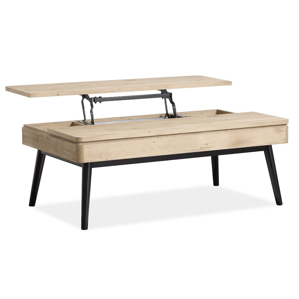 Fletcher Driftwood Lift Top Storage Cocktail Table. Picture 3