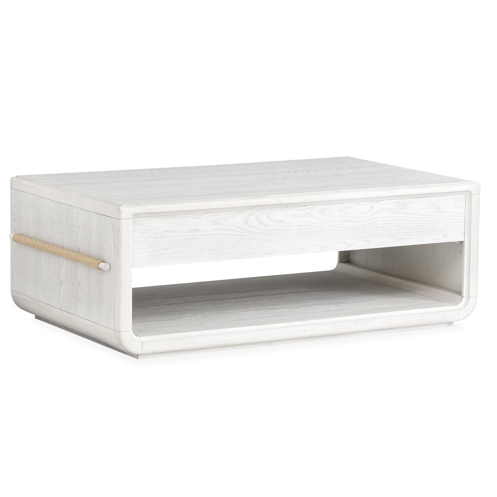 Sunset Cove Moonlight Pearl Rectangular Cocktail Table With Casters. Picture 4