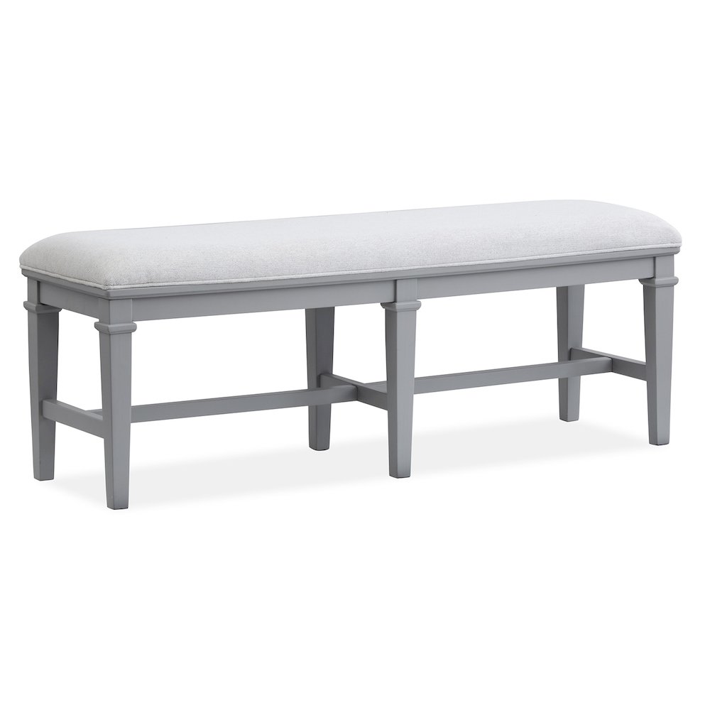 Charleston Harbor Gray Grey Upholstered Bench. Picture 5