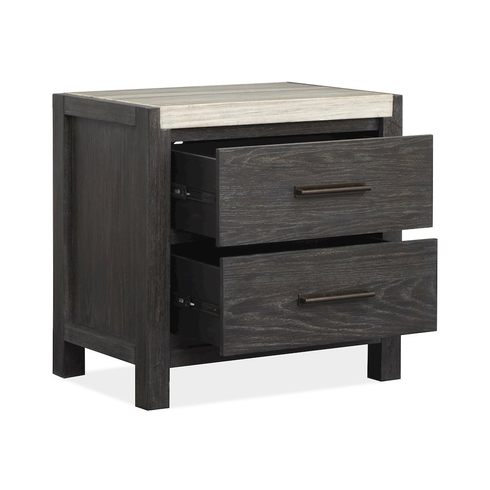 Plum Creek Ravenwood Black Drawer Nightstand. Picture 4