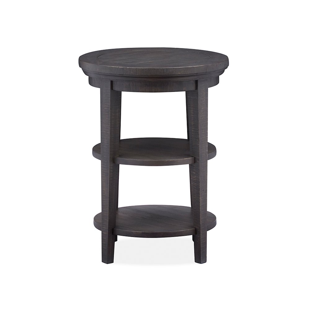 Westley Falls Graphite Round Accent End Table. Picture 3