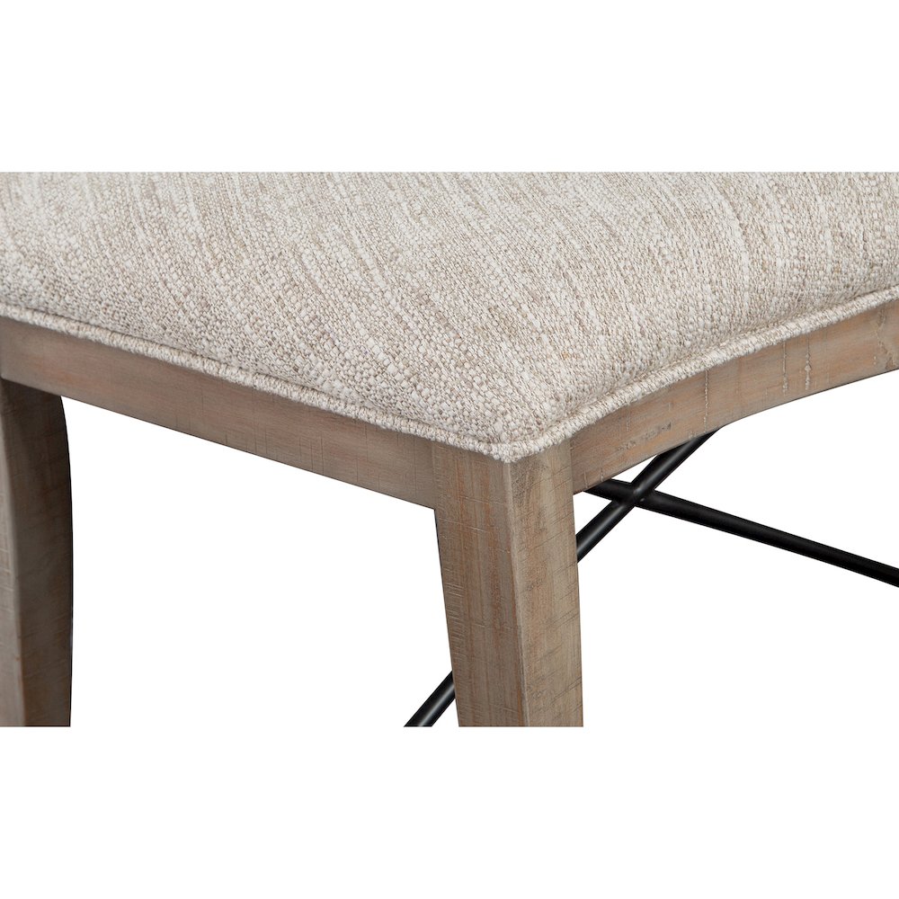Paxton Place Dovetail Grey Upholstered Curved Bench. Picture 5