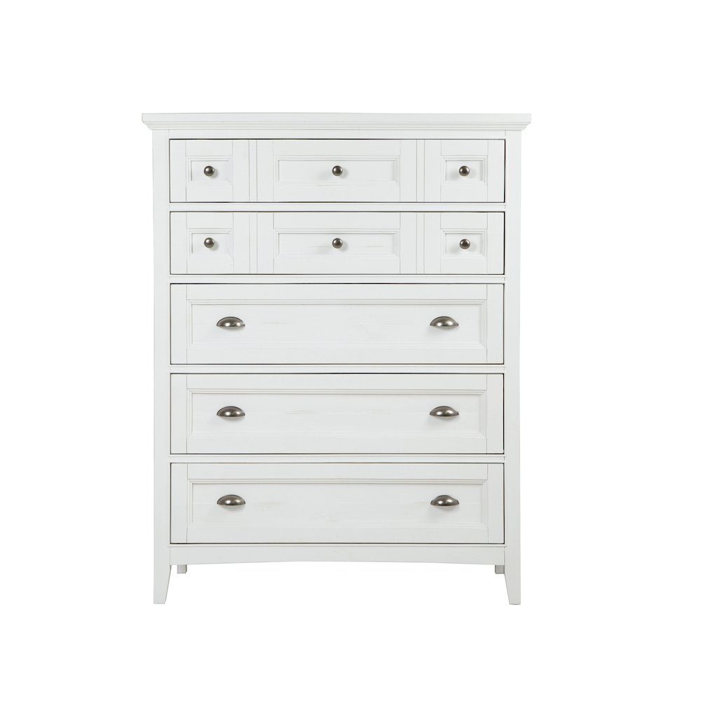 Heron Cove Chalk White And Dovetail Grey Drawer Chest. Picture 2