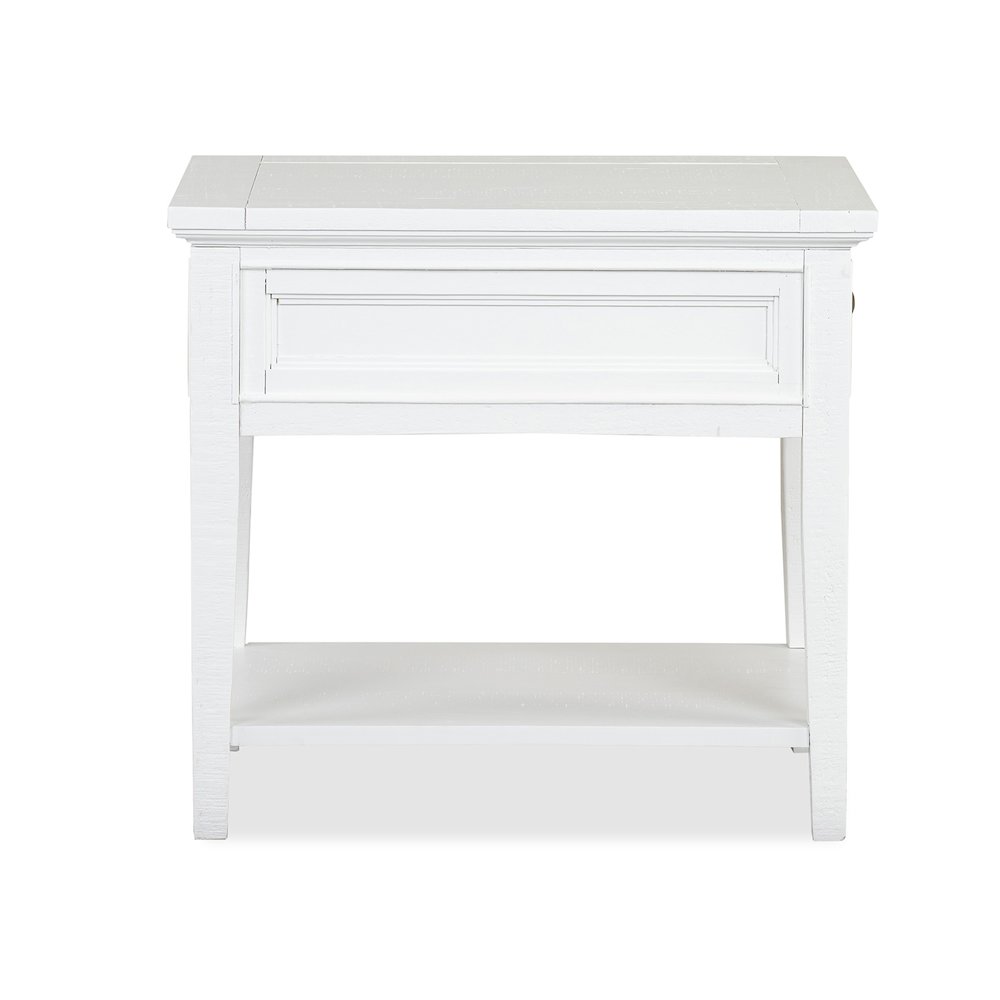 Heron Cove Chalk White Rectangular End Table. Picture 3