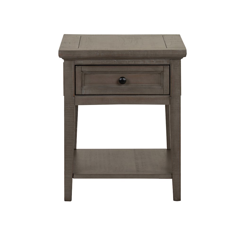 Paxton Place Dovetail Grey Rectangular End Table. Picture 2
