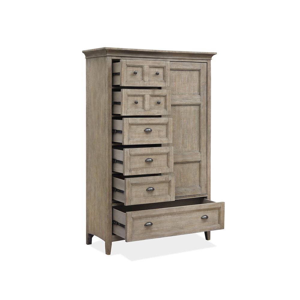 Paxton Place Dovetail Grey Door Chest. Picture 6