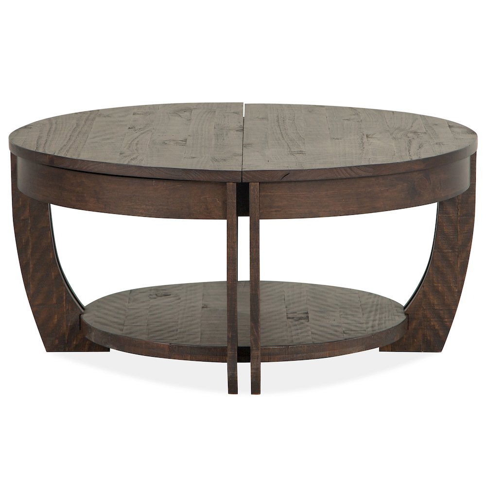 Lyndale Nutmeg Lift Top Storage Cocktail Table With Casters. Picture 3
