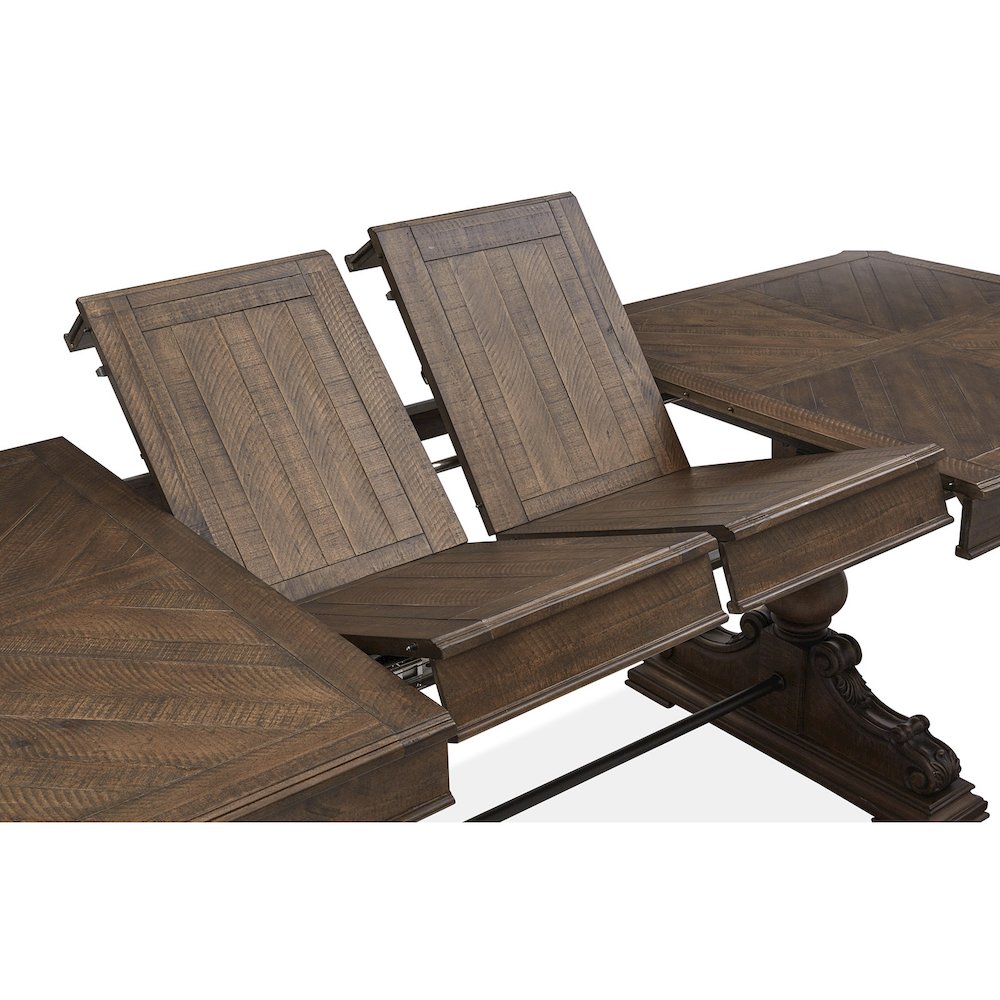 Durango Willadeene Brown Extendable Trestle Dining Table. Picture 6