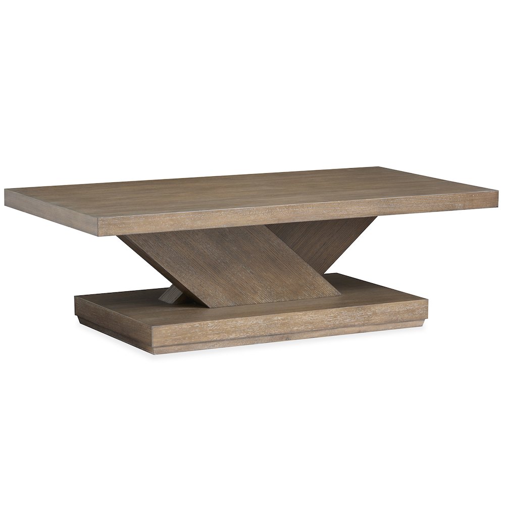 Lansbury Antique Wheat Rectangular Cocktail Table With Casters. Picture 1