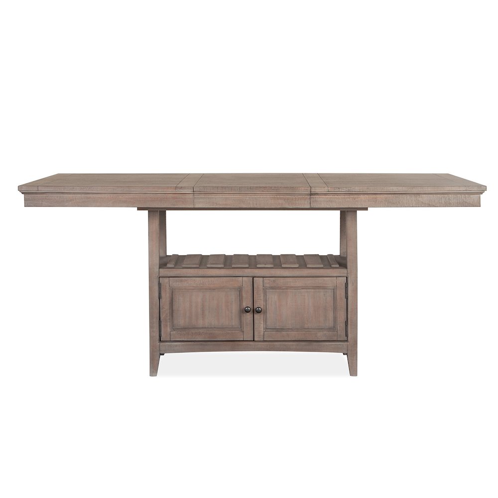 Paxton Place Dovetail Grey Extendable Counter Height Dining Table. Picture 4