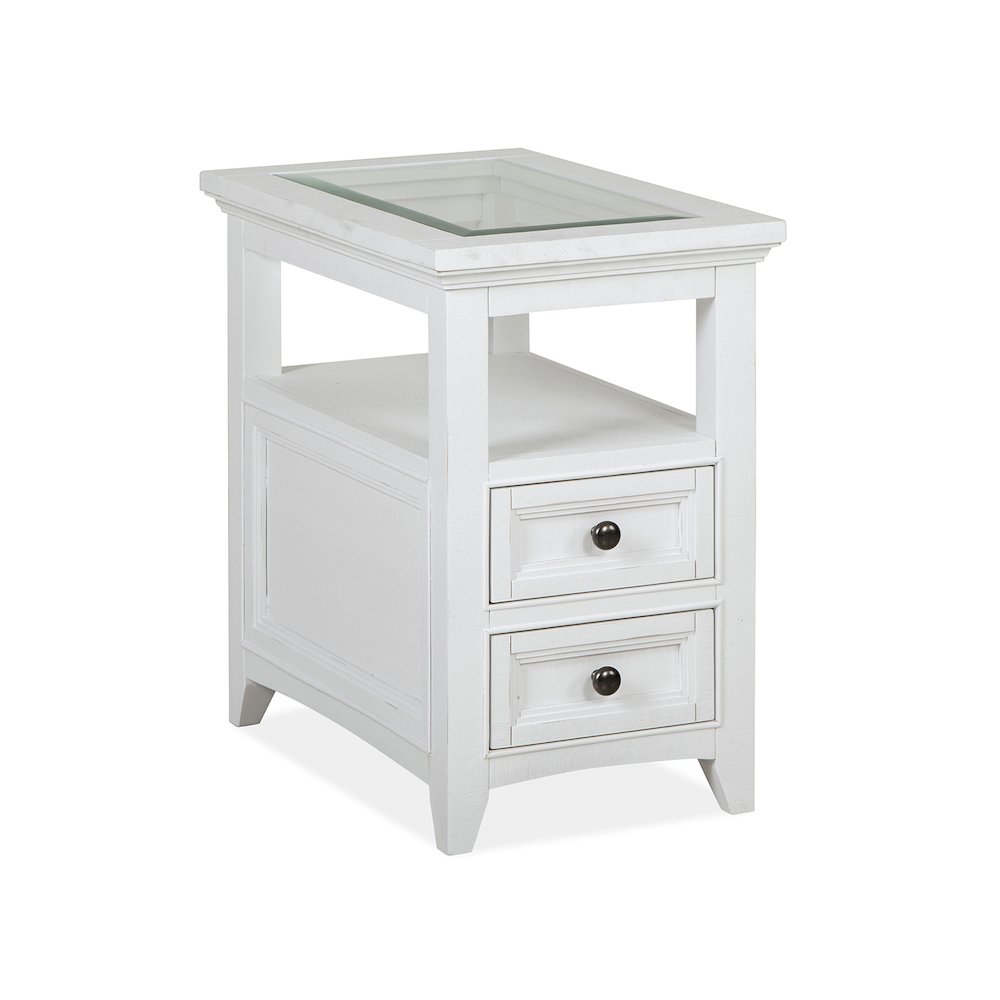 Heron Cove Chalk White Chairside End Table. Picture 1