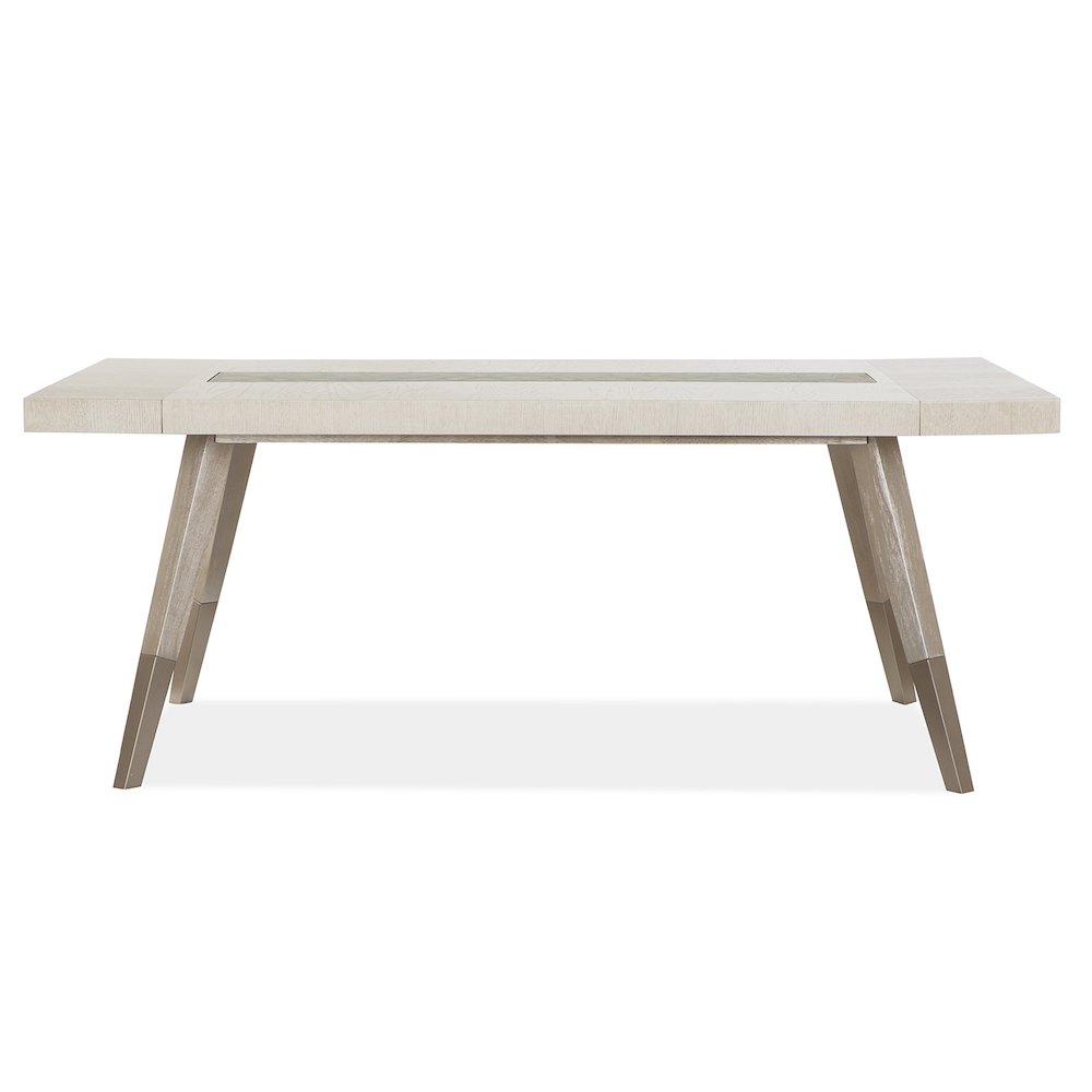 Lenox Warm Silver And Acadia White Extendable Rectangular Dining Table. Picture 2