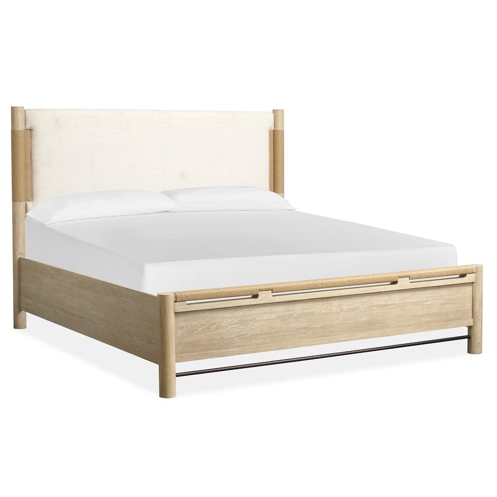 Sunset Cove Sanibel Brown King Panel Upholstered Bed. Picture 1