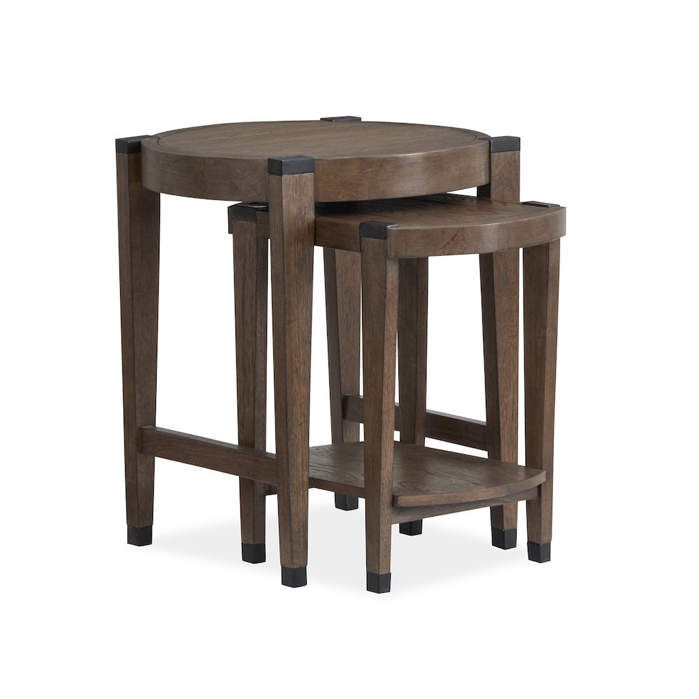 Kaysen Wallaby And Matte Black Nesting End Table. Picture 1
