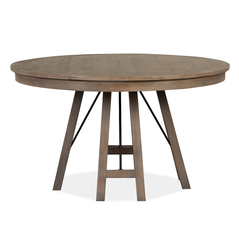 Paxton Place Dovetail Grey 52" Round Dining Table. Picture 2