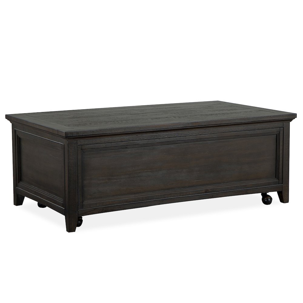 Westley Falls Graphite Lift Top Storage Cocktail Table With Casters. Picture 4