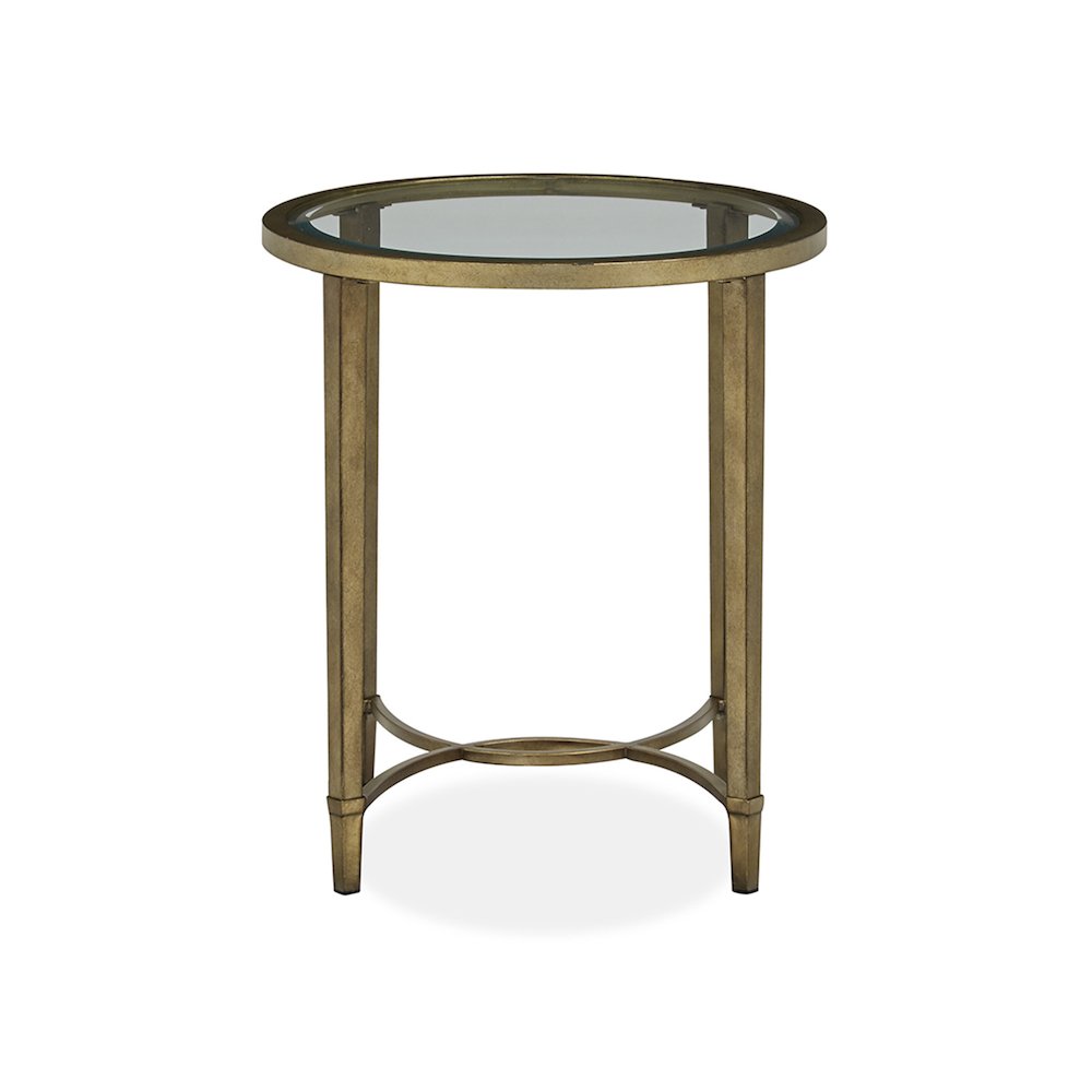 Copia Antiqued Silver With Gold Tint Oval End Table. Picture 2