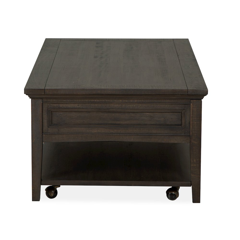 Westley Falls Graphite Rectangular Cocktail Table With Casters. Picture 3