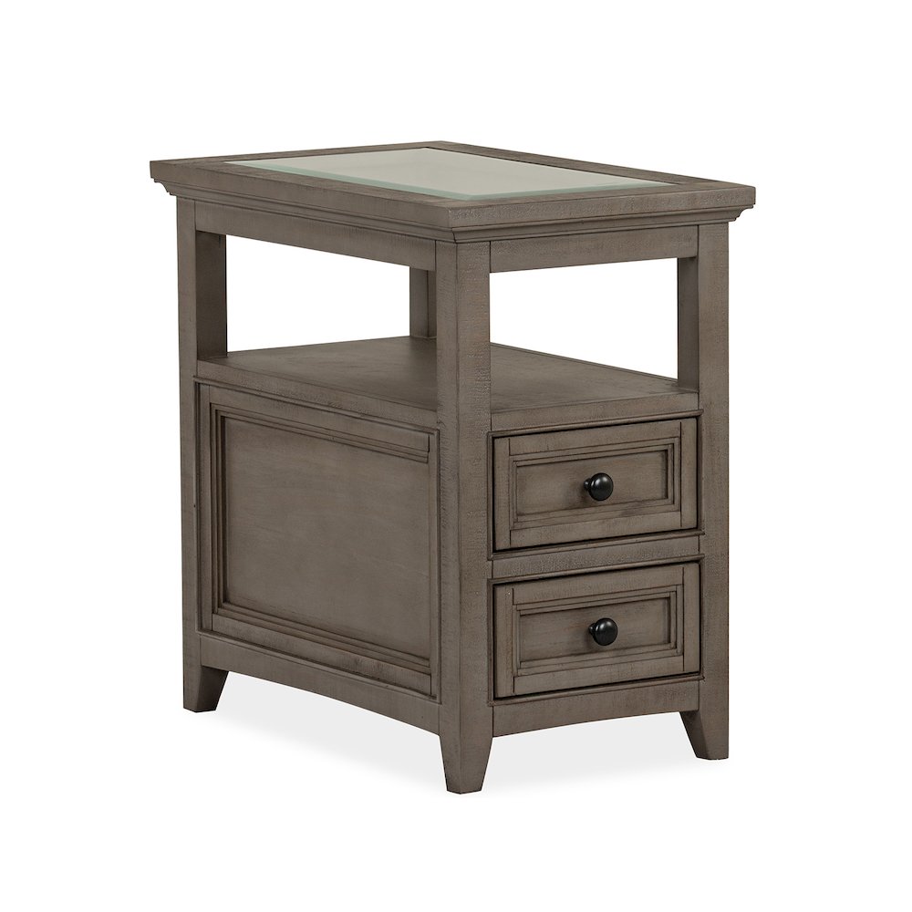 Paxton Place Dovetail Grey Chairside End Table. Picture 1