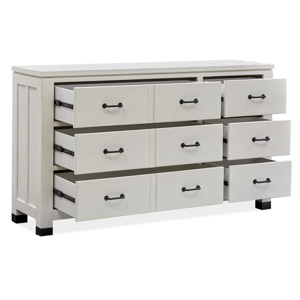 Harper Springs Silo White Drawer Dresser With Landscape Mirror. Picture 8