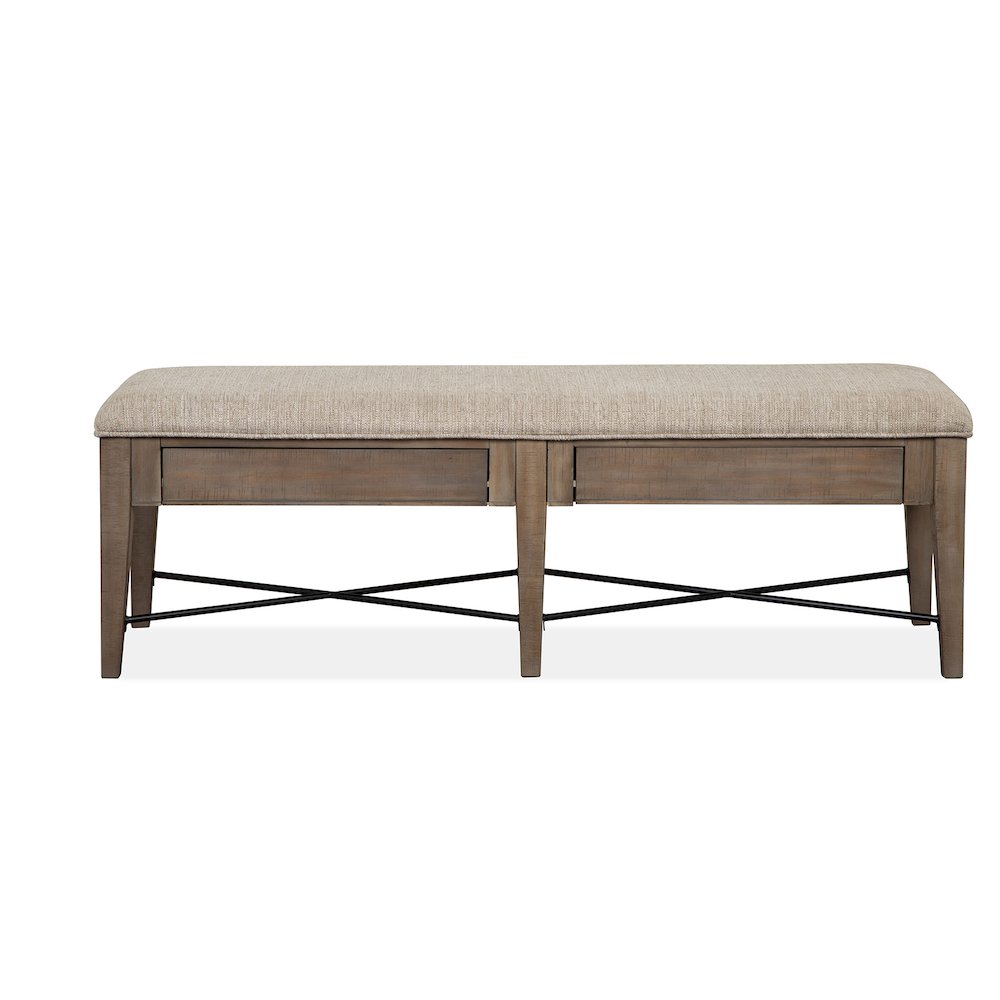 Paxton Place Dovetail Grey Upholstered Bench. Picture 5