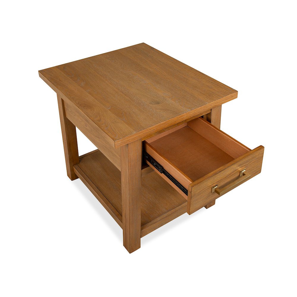 Lindon Belgian Wheat Drawer End Table. Picture 6