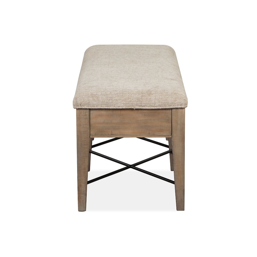 Paxton Place Dovetail Grey Upholstered Bench. Picture 3