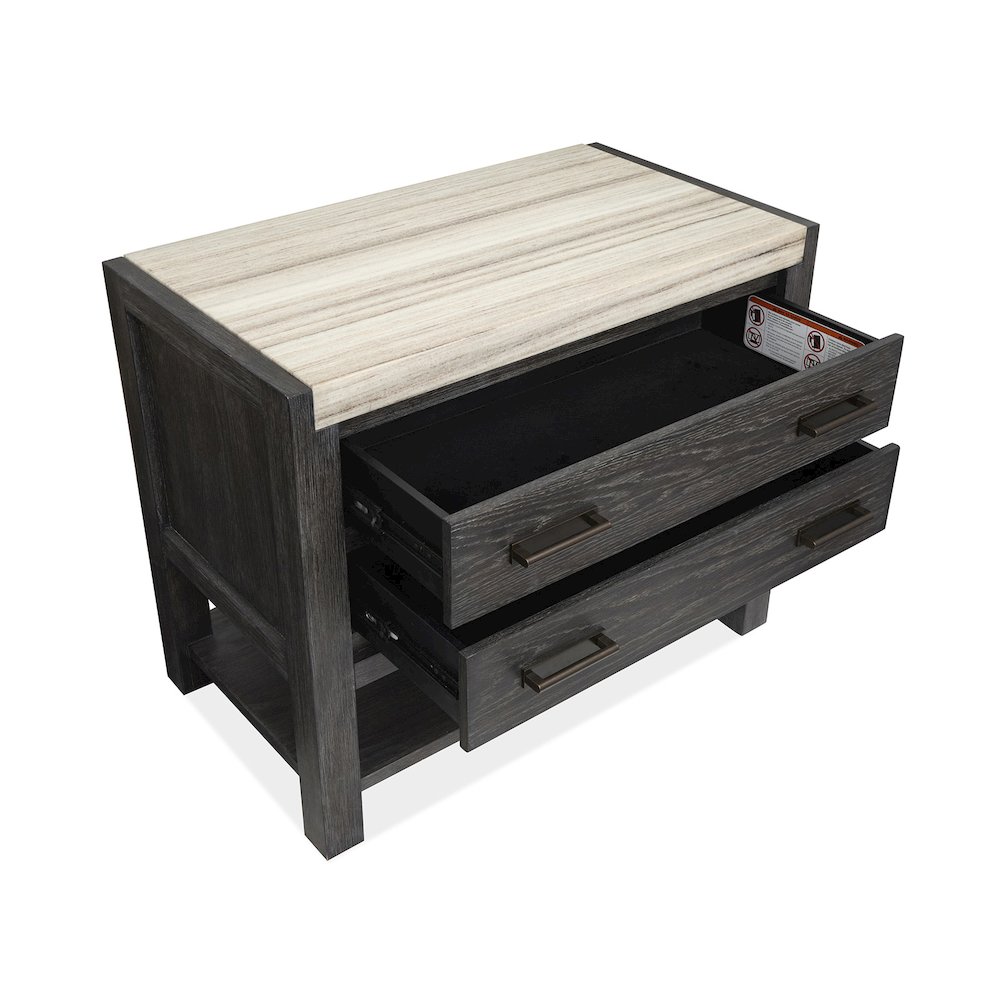 Plum Creek Ravenwood Black Open Nightstand. Picture 5