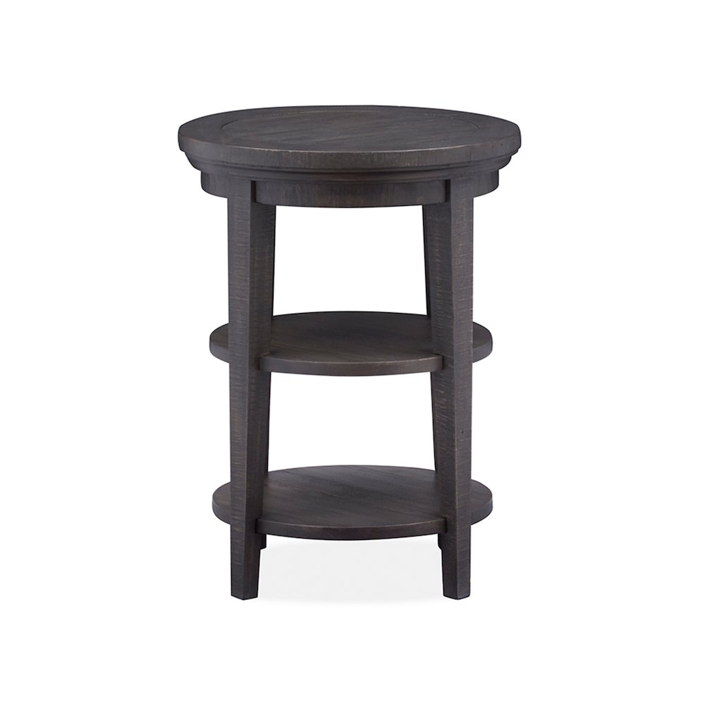 Westley Falls Graphite Round Accent End Table. Picture 2
