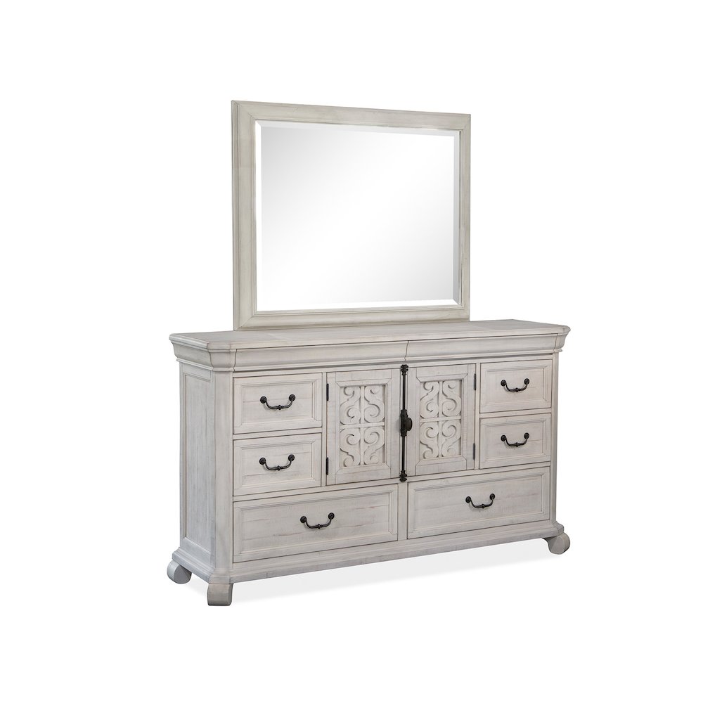 Bronwyn Alabaster Drawer Dresser With Landscape Mirror. Picture 1