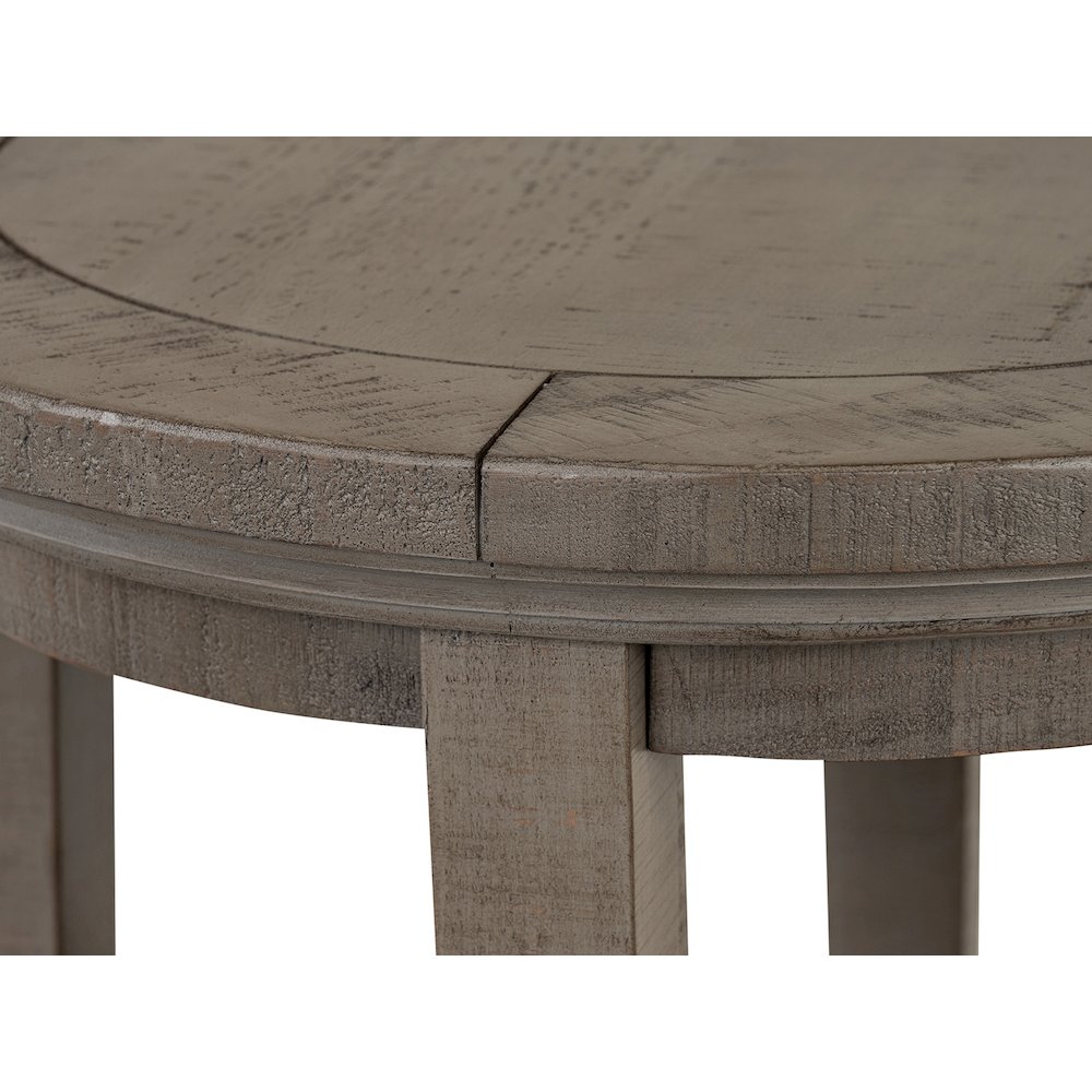 Paxton Place Dovetail Grey Round Accent End Table. Picture 6