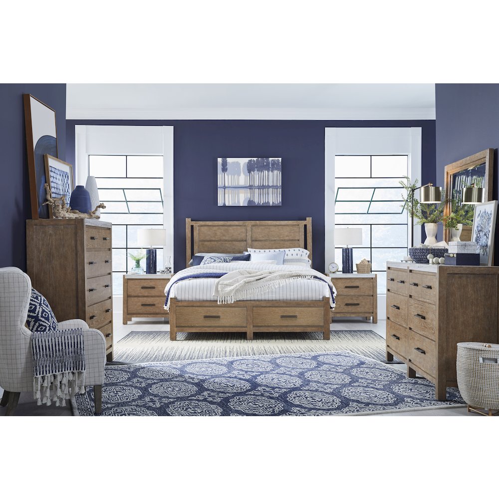 Plum Creek Sierra Brown Queen Panel Storage Bed. Picture 9