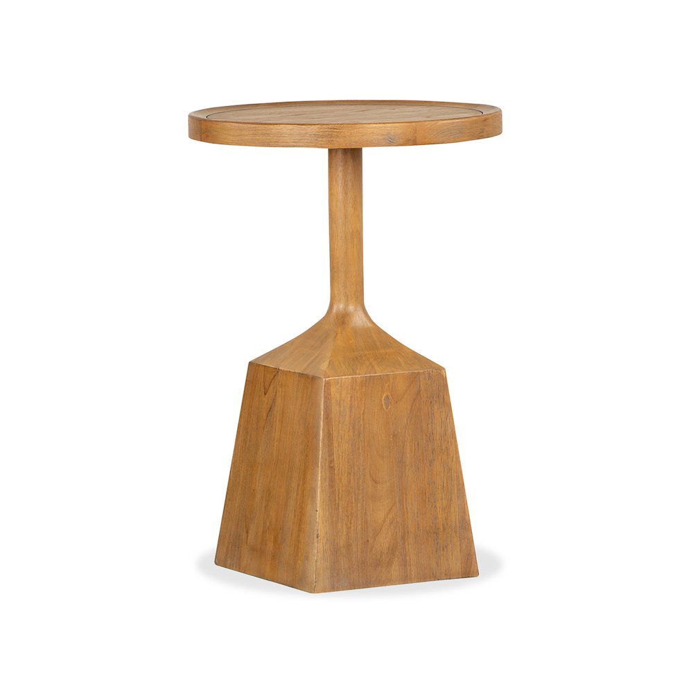 Lindon Belgian Wheat Round Pedestal Accent End Table. Picture 1