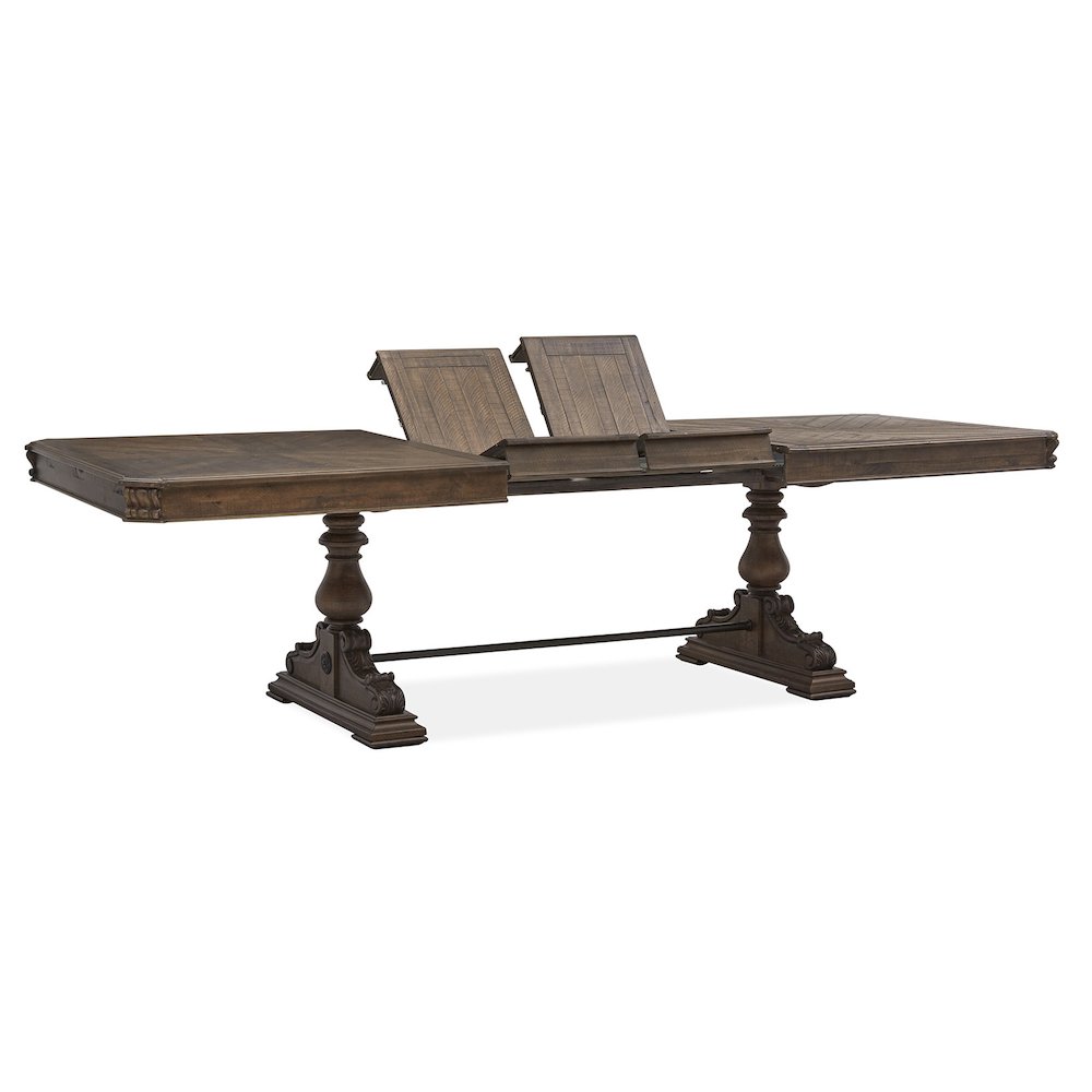 Durango Willadeene Brown Extendable Trestle Dining Table. Picture 5