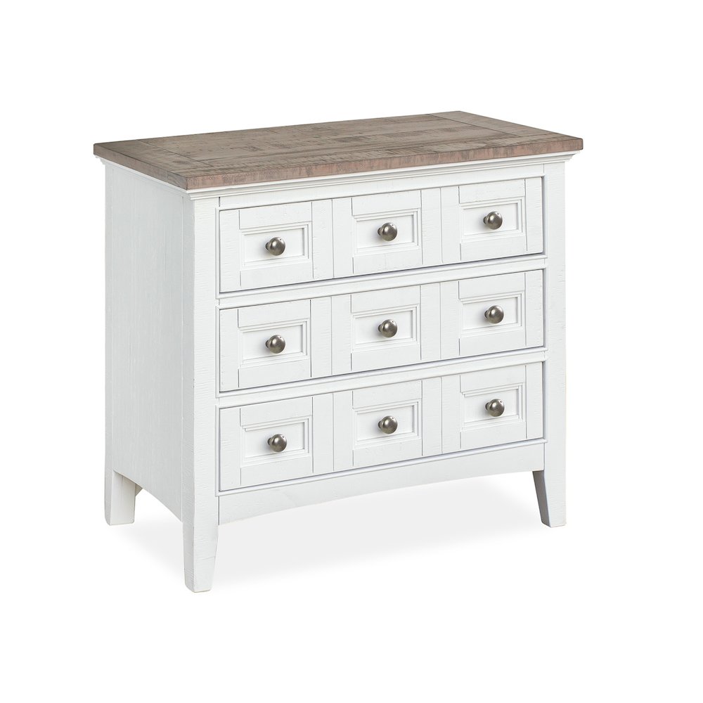 Heron Cove Chalk White And Dovetail Grey 2 Tone Drawer Nightstand. Picture 1