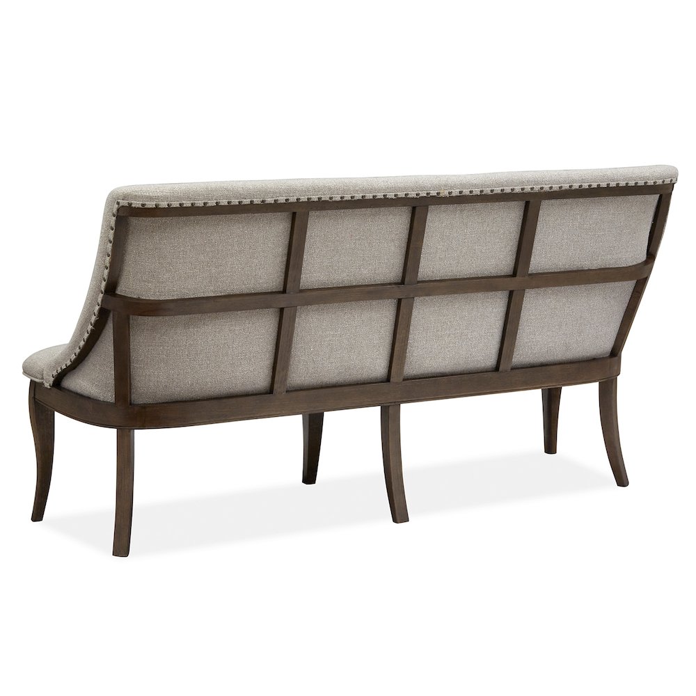 Roxbury Manor Homestead Brown Upholstered Bench. Picture 4