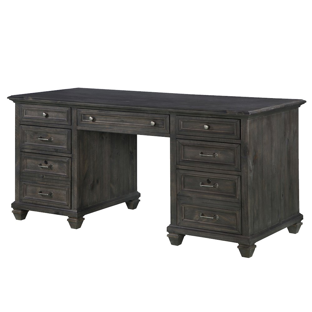 Sutton Place Weathered Charcoal Executive Desk. Picture 1