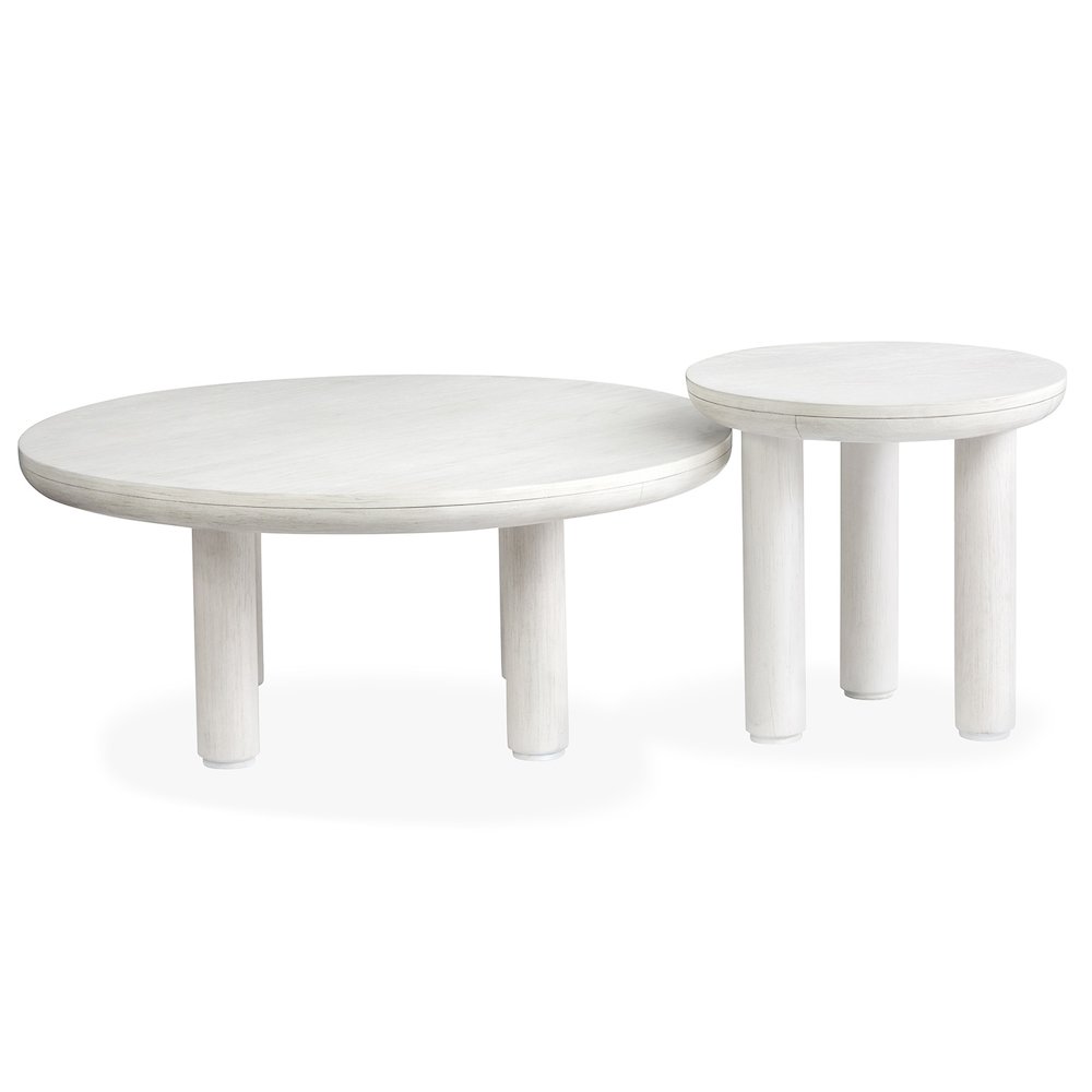 Sunset Cove Moonlight Pearl Nesting Cocktail Table With Casters. Picture 3