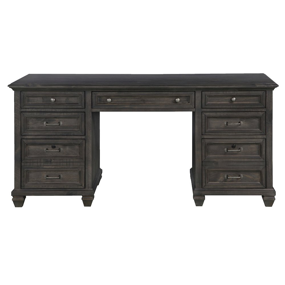 Sutton Place Weathered Charcoal Executive Desk. Picture 2
