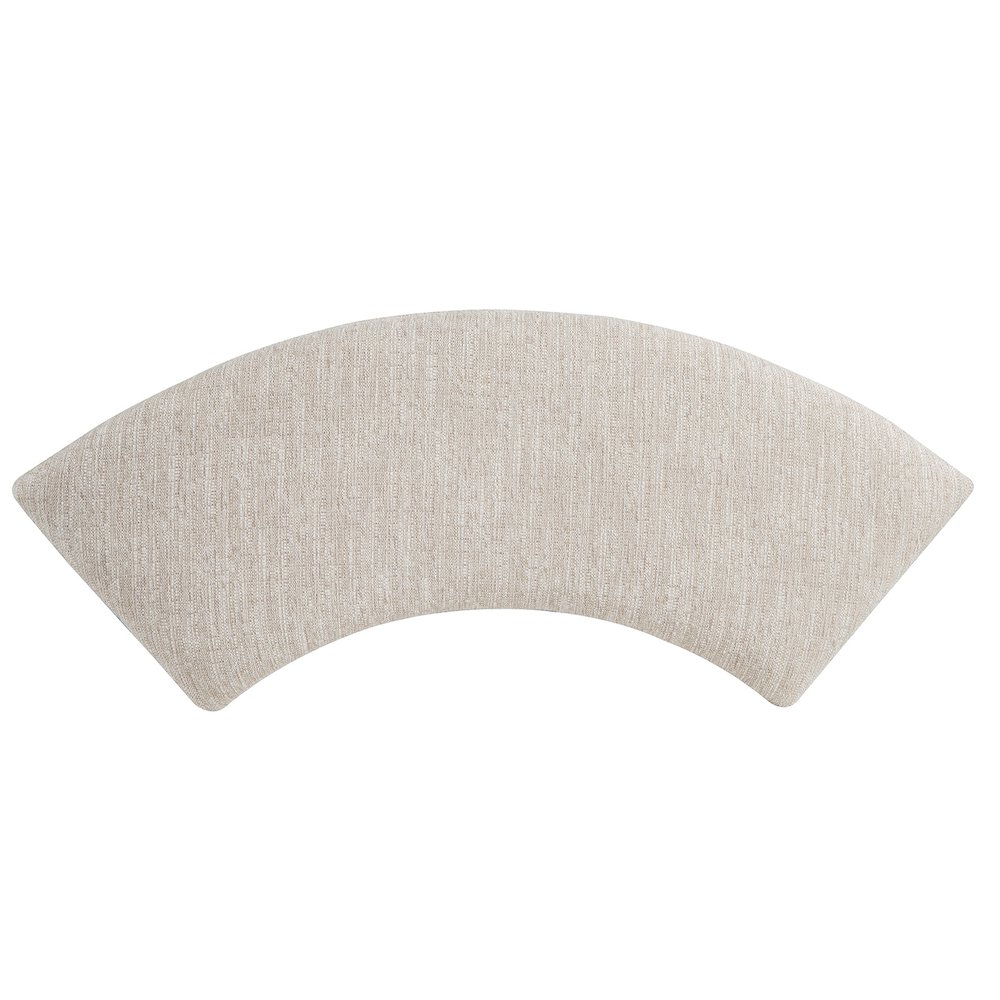 Paxton Place Dovetail Grey Upholstered Curved Bench. Picture 4