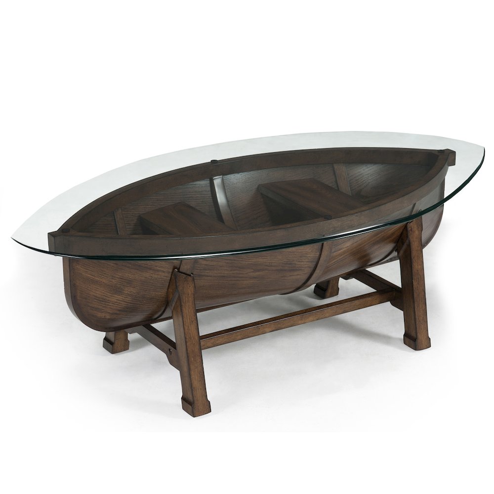 Beaufort Dark Oak Oval Cocktail Table. Picture 1