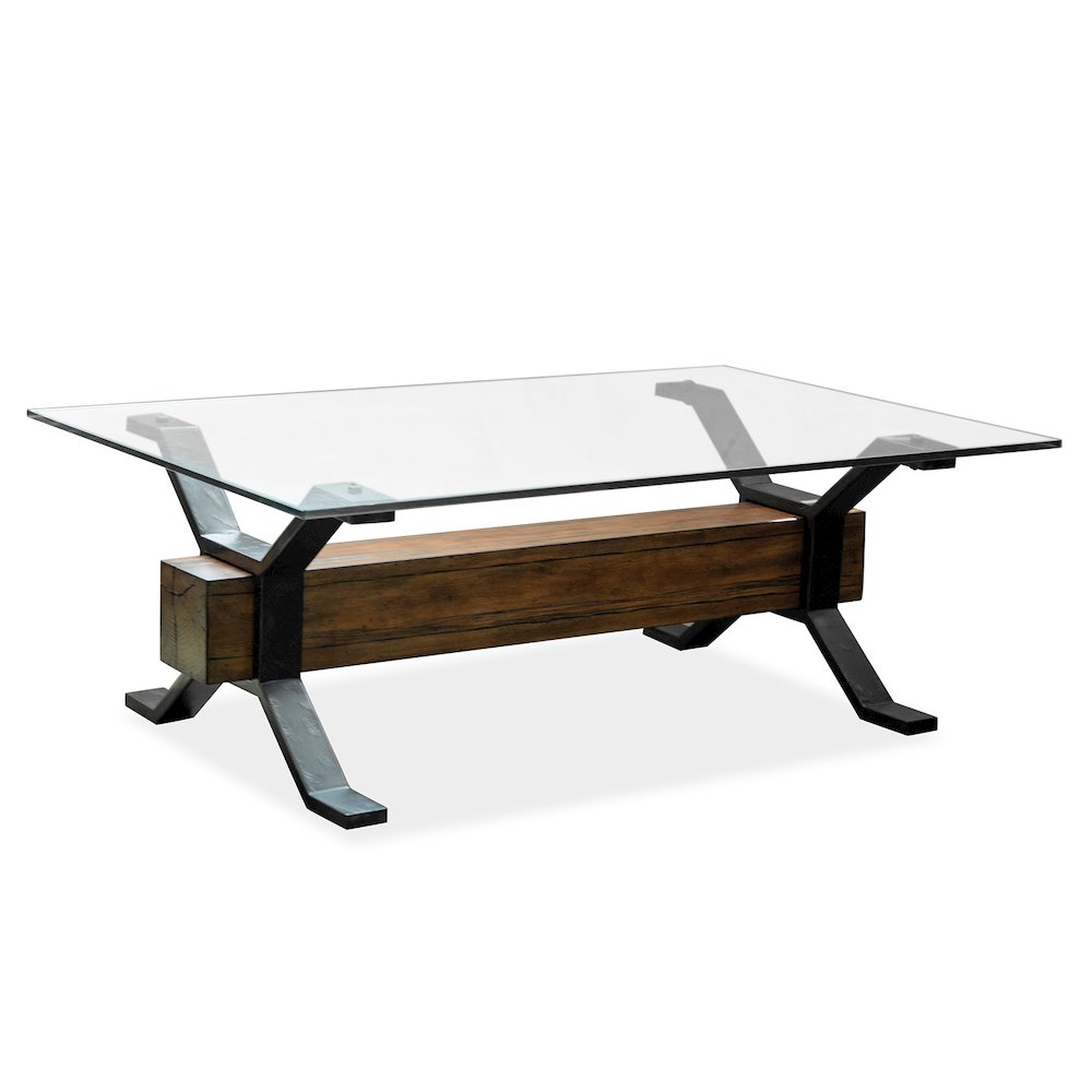 Sawyer Toasted Nutmeg And Smoked Iron Rectangular Cocktail Table. Picture 1