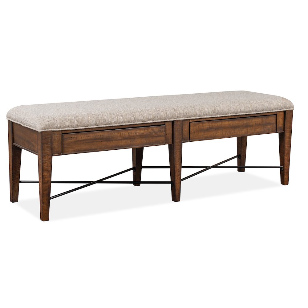 Bay Creek Toasted Nutmeg Upholstered Bench. Picture 1