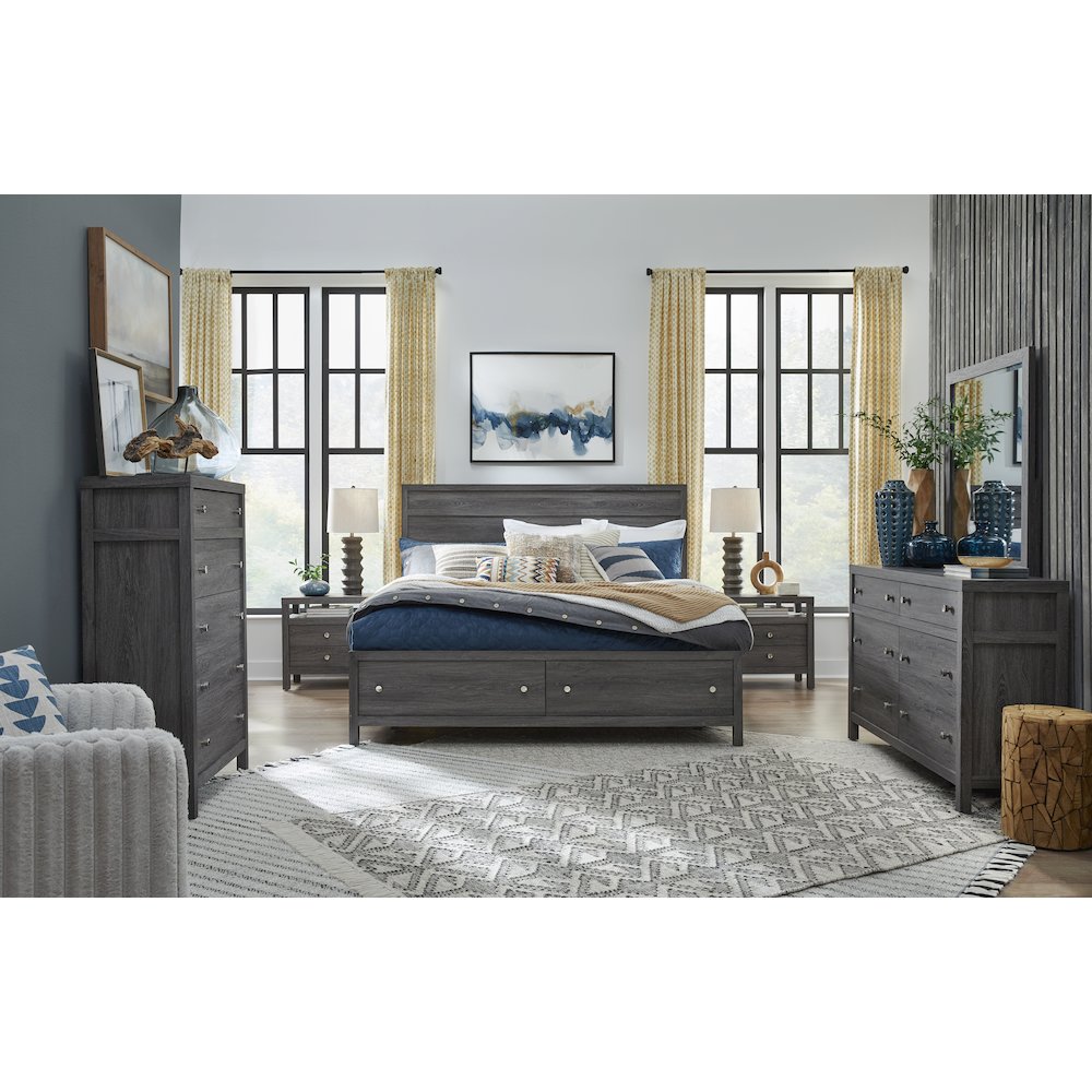 Merrifield Raisin Black King Panel Storage Bed. Picture 7