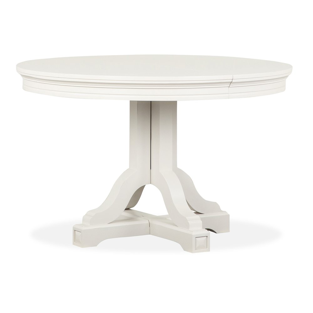 Willowbrook Egg Shell White Extendable 48" Round Dining Table. Picture 3