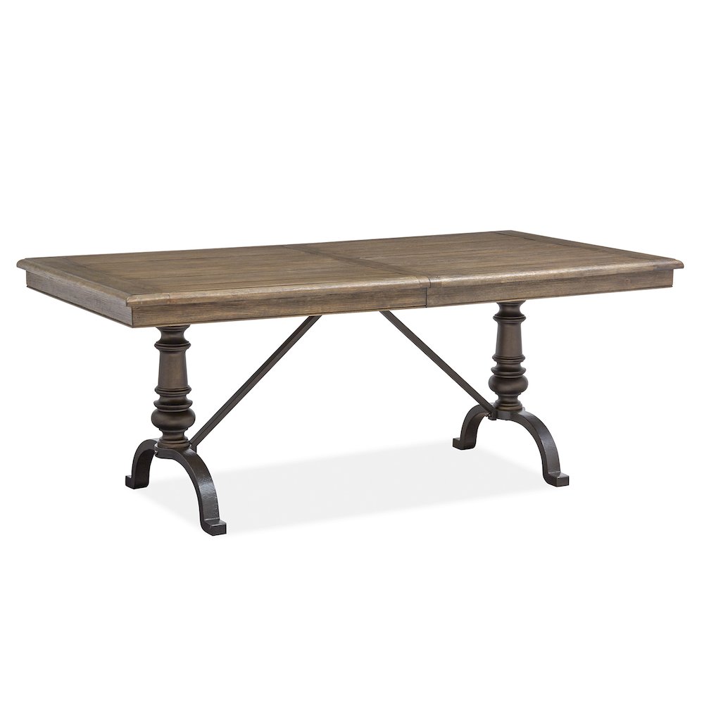 Roxbury Manor Homestead Brown Extendable Rectangular Dining Table. Picture 1