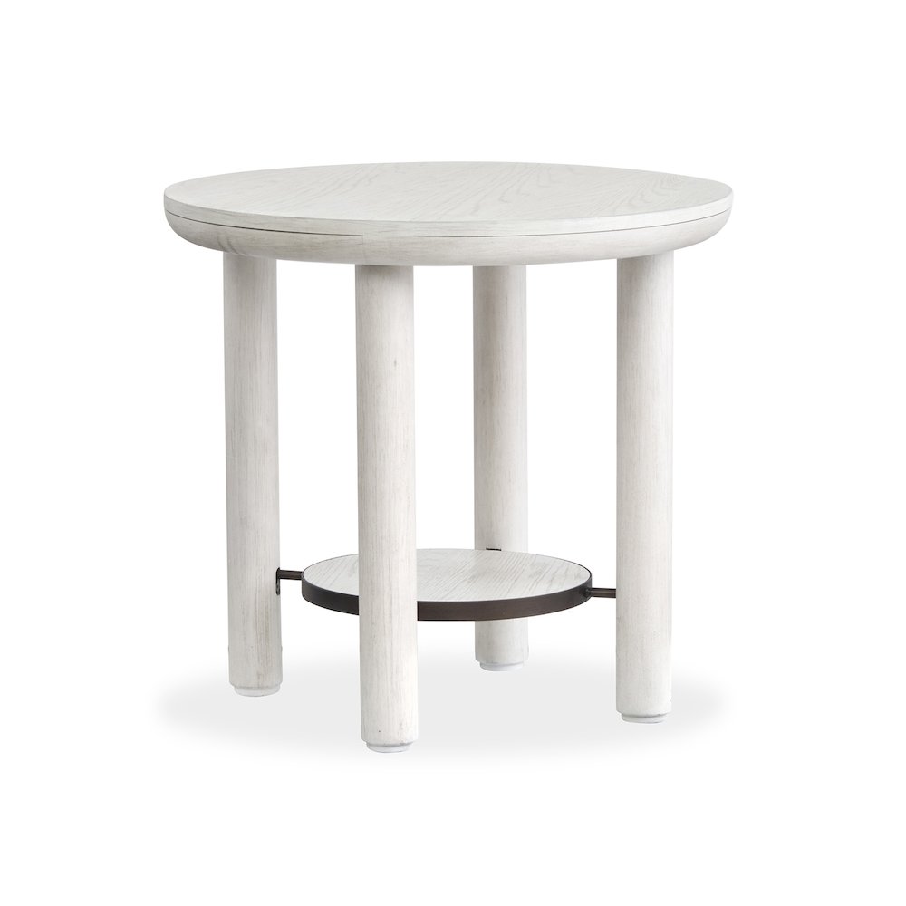 Sunset Cove Moonlight Pearl Round End Table. Picture 1