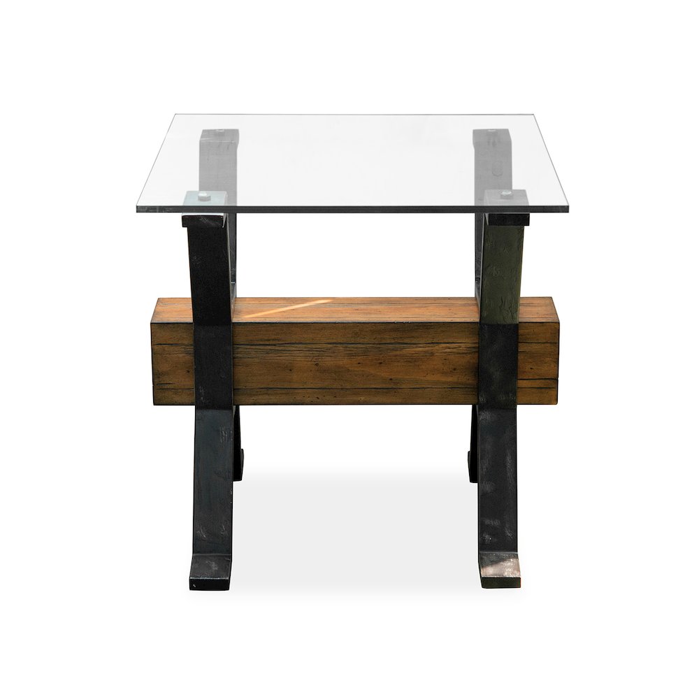 Sawyer Toasted Nutmeg And Smoked Iron Rectangular End Table. Picture 2