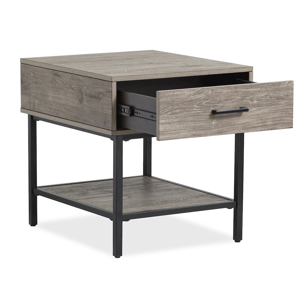 Fenwick Whitetail Brown And Smoke Glass Rectangular End Table. Picture 6